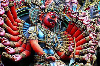 Photo: Temple statue of Ravana