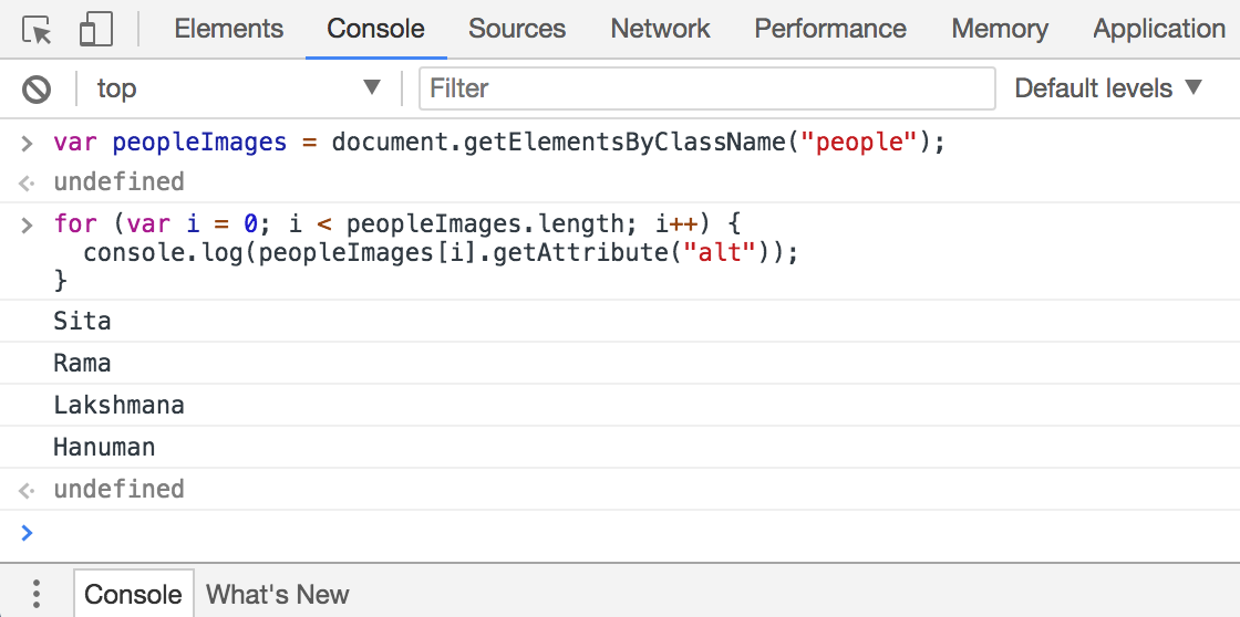 Example of getElementsByClassName